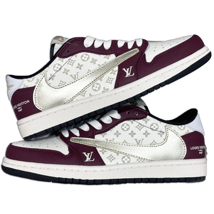 Men's Air Jordan 1 Low x LV ' Burgundy' Shoes