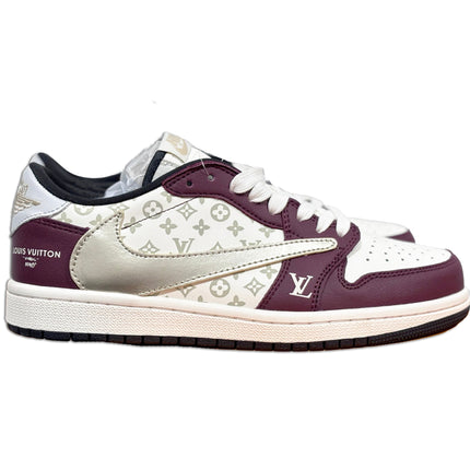 Men's Air Jordan 1 Low x LV ' Burgundy' Shoes