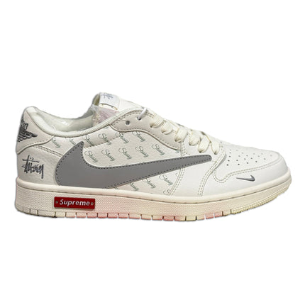 Men's Air Jordan 1 Low x Stussy 'White' Shoes