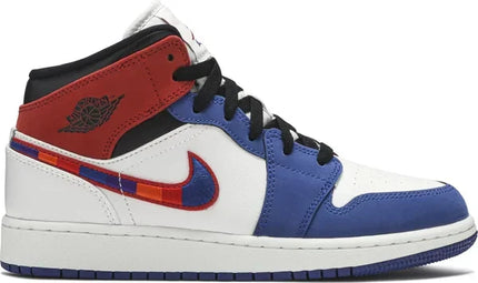 Men's Air Jordan 1 Mid Multicolored Swoosh Shoes