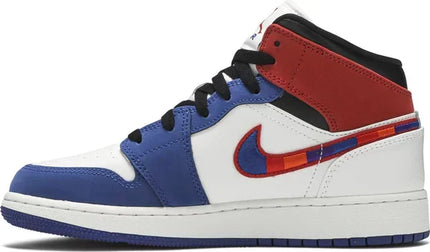 Men's Air Jordan 1 Mid Multicolored Swoosh Shoes