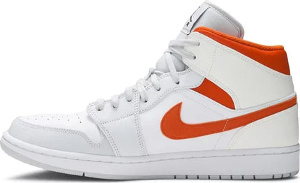 Men's Air Jordan 1 Mid Starfish Pure Platinum Shoes
