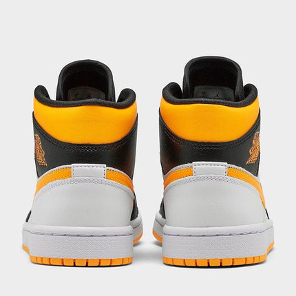 Men's Air Jordan 1 Mid White Laser Orange-Black Shoes