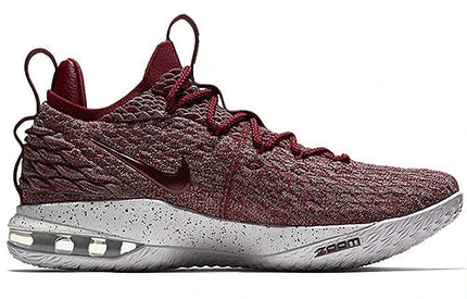 Men's Lebron 15 Low Taupe Grey Team Red Shoes