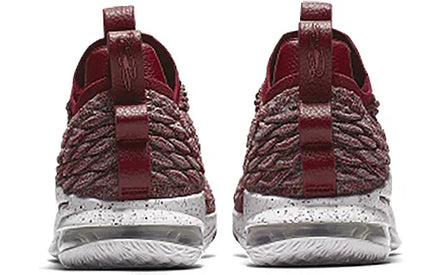 Men's Lebron 15 Low Taupe Grey Team Red Shoes