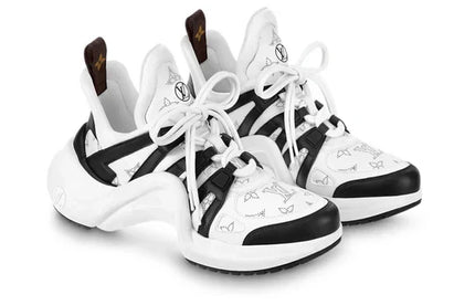 Men's LOUIS VUITTON Archlight 2.0 Platform White Black with Hollow Monogram Sneakers