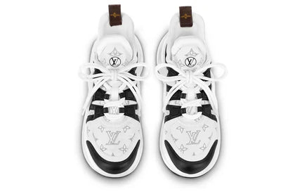 Men's LOUIS VUITTON Archlight 2.0 Platform White Black with Hollow Monogram Sneakers