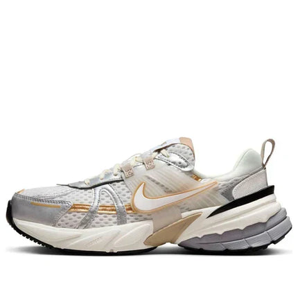 Men's Nike V2K Khaki Metallic Silver Shoes