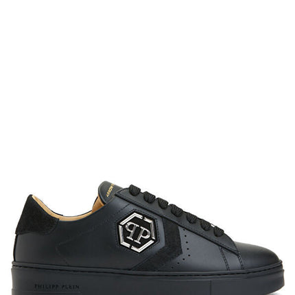 Philipp Plein Lo-Top Arrow Force Men's Leather Sneaker In Black