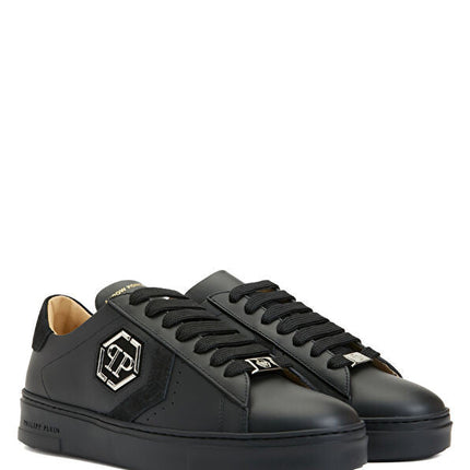 Philipp Plein Lo-Top Arrow Force Men's Leather Sneaker In Black