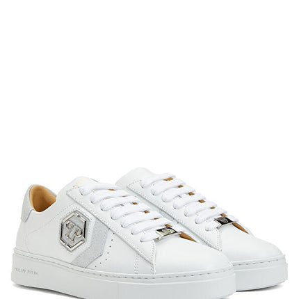 Philipp Plein Lo-Top Arrow Force Men's Leather Sneaker In White
