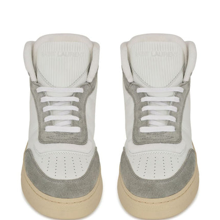 Men's Saint Laurent SL80 High-Top Sneakers In White Light Grey