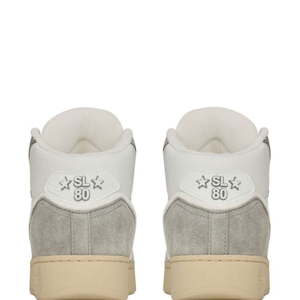 Men's Saint Laurent SL80 High-Top Sneakers In White Light Grey