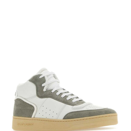 Men's Saint Laurent SL80 High-Top Sneakers In White Light Grey