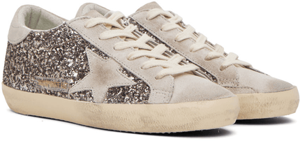 Men's SSENSE Exclusive White Super-Star Sneakers In Light Gray Cinder