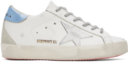 Men's SSENSE Exclusive White Super-Star Sneakers In Lilac Silver