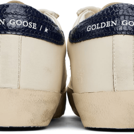 Men's SSENSE Exclusive White Super-Star Sneakers In Navy Brown