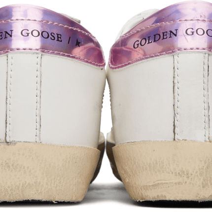 Men's SSENSE Exclusive White Super-Star Sneakers In Pink Iridescent