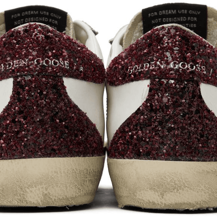 Men's SSENSE Exclusive White Super-Star Sneakers In White Bordeaux Silver