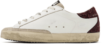 Men's SSENSE Exclusive White Super-Star Sneakers In White Bordeaux Silver