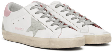 Men's SSENSE Exclusive White Super-Star Sneakers In White Ice Light Pink