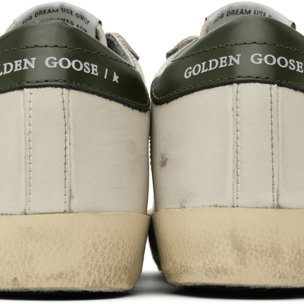 Men's SSENSE Exclusive White Super-Star Sneakers In Dark green