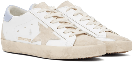Men's SSENSE Exclusive White Super-Star Sneakers In Blue Fog