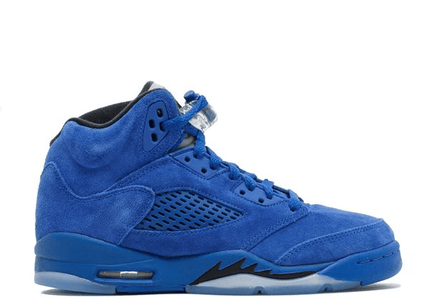 Men's Jordan 5 Retro Low Blue Suede Shoes