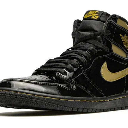 Men's Air Jordan 1 High Black Metallic Gold Shoes