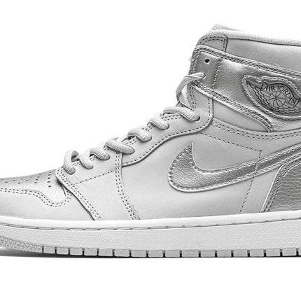Men's Air Jordan 1 High Metallic Silver Shoes