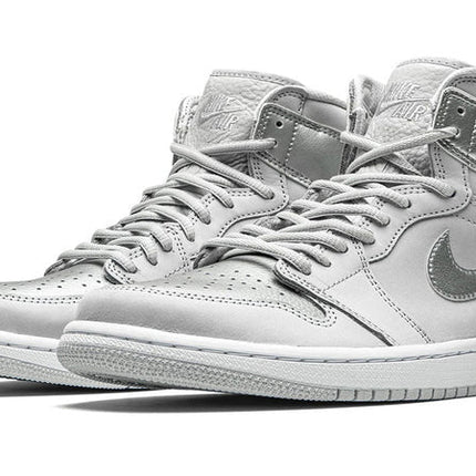 Men's Air Jordan 1 High Metallic Silver Shoes