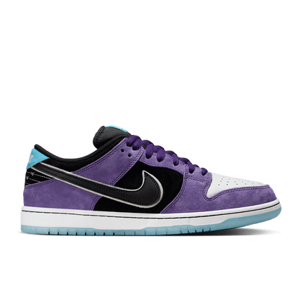 Men's Air Jordan 1 Low Black and Court Purple Shoes