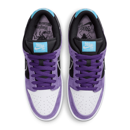 Men's Air Jordan 1 Low Black and Court Purple Shoes