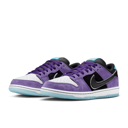 Men's Air Jordan 1 Low Black and Court Purple Shoes