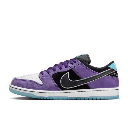 Men's Air Jordan 1 Low Black and Court Purple Shoes