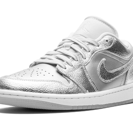 Men's Air Jordan 1 Low Metallic Silver Shoes