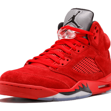 Men's Air Jordan 5 Red Suede Shoes