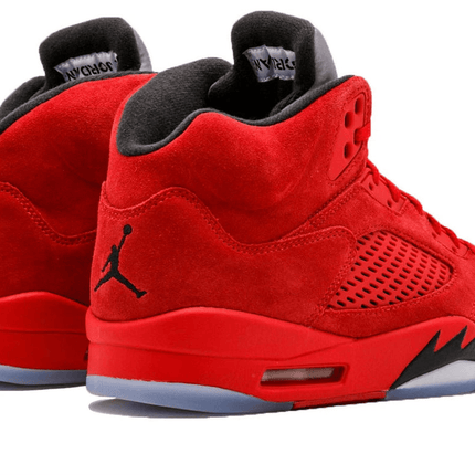 Men's Air Jordan 5 Red Suede Shoes