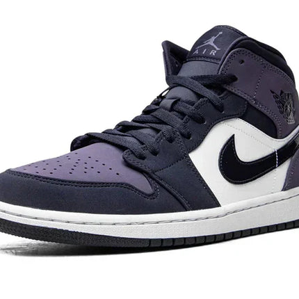 Men's Air Jordan 1 Mid Black Purple Shoes