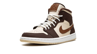 Men's Air Jordan 1 Mid Brown Basalt Fleece Shoes
