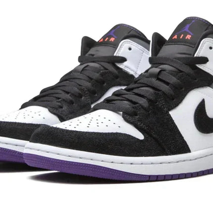 Men's Air Jordan 1 Mid Court Purple Suede Shoes