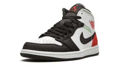 Men's Air Jordan 1 Mid Red Grey Black Toe Shoes