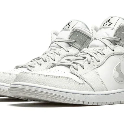 Men's Air Jordan 1 Mid White Camo Shoes