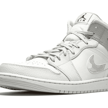 Men's Air Jordan 1 Mid White Camo Shoes