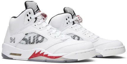 Men's Supreme x Air Jordan 5 Retro 'White' Shoes