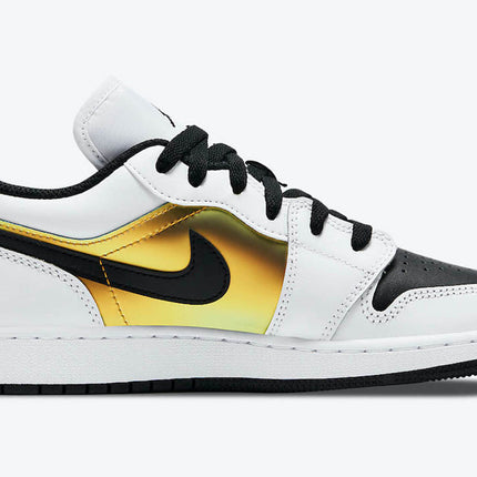 Men's Air Jordan 1 Low 'White Black-Metallic Gold' Shoes