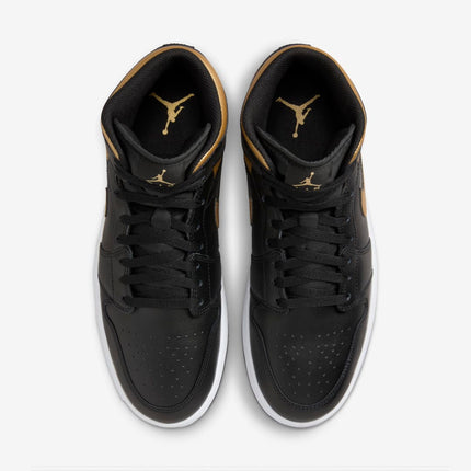 Men's Air Jordan 1 Mid 'Black Metallic Gold' Shoes