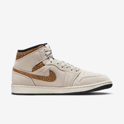 Men's Air Jordan 1 Mid 'Brown Elephant' Shoes