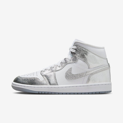 Men's Air Jordan 1 Mid 'Metallic Silver' Shoes