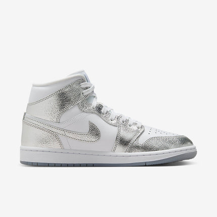 Men's Air Jordan 1 Mid 'Metallic Silver' Shoes